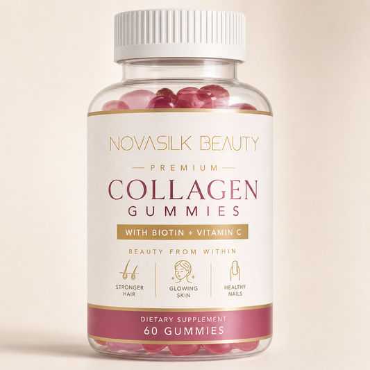 NOVASILK Collagen & Biotin Gummies (60 Strawberry Gummies)