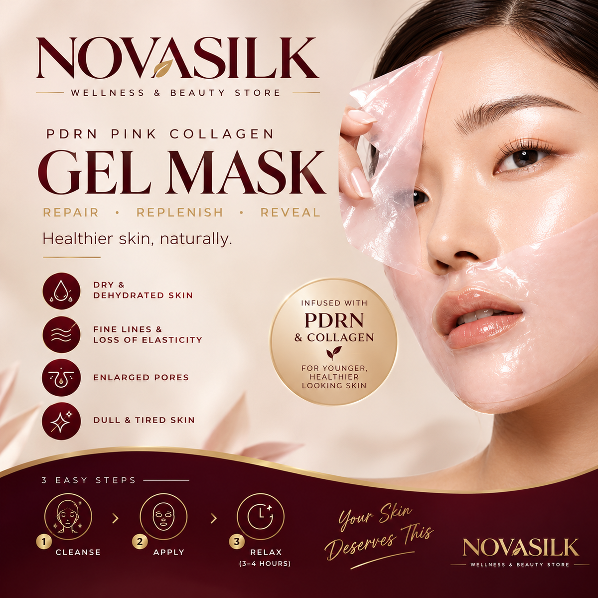 NOVASILK Hydrating Collagen Facial Mask